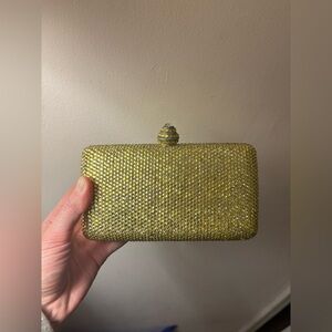 Elegant Gold Crystal Clutch Bag